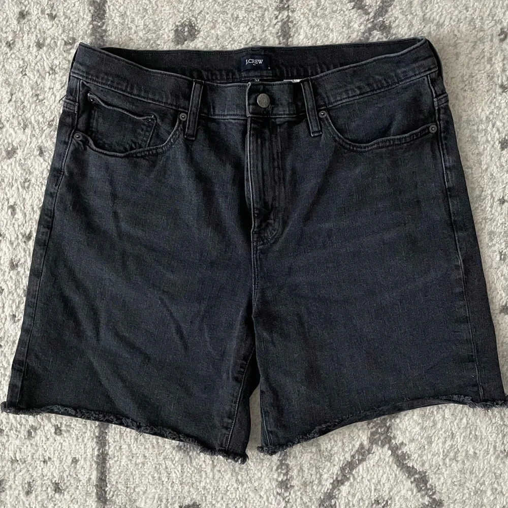 j. crew factory - long denim short in washed black